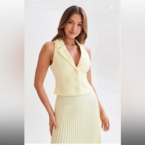 MESHKI NWT MURA Suiting Vest - Lemon Yellow XXS Size 0